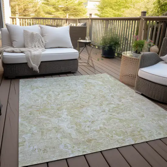 Beige Tan And Taupe Abstract Washable Indoor Outdoor Area Rug Photo 8