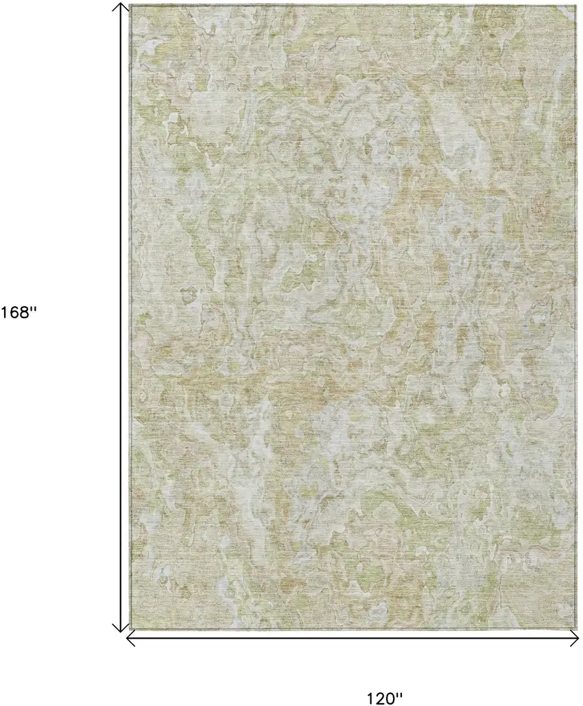 Beige Tan And Taupe Abstract Washable Indoor Outdoor Area Rug Photo 3