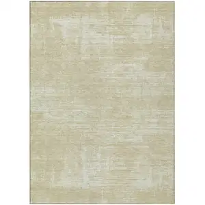 Photo of Beige Tan And Taupe Abstract Washable Indoor Outdoor Area Rug