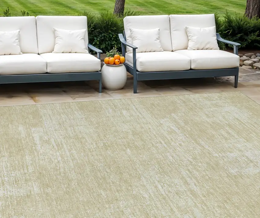 Beige Tan And Taupe Abstract Washable Indoor Outdoor Area Rug Photo 1