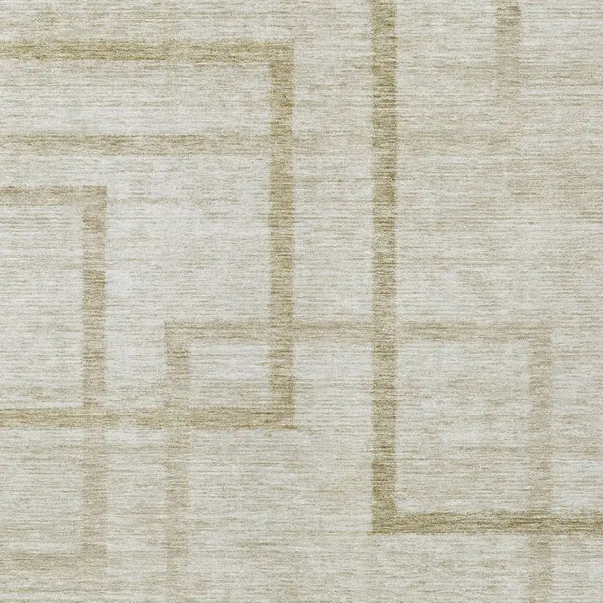 Beige Tan And Taupe Geometric Washable Indoor Outdoor Area Rug Photo 6