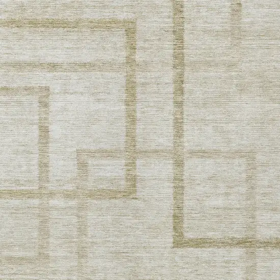 Beige Tan And Taupe Geometric Washable Indoor Outdoor Area Rug Photo 6