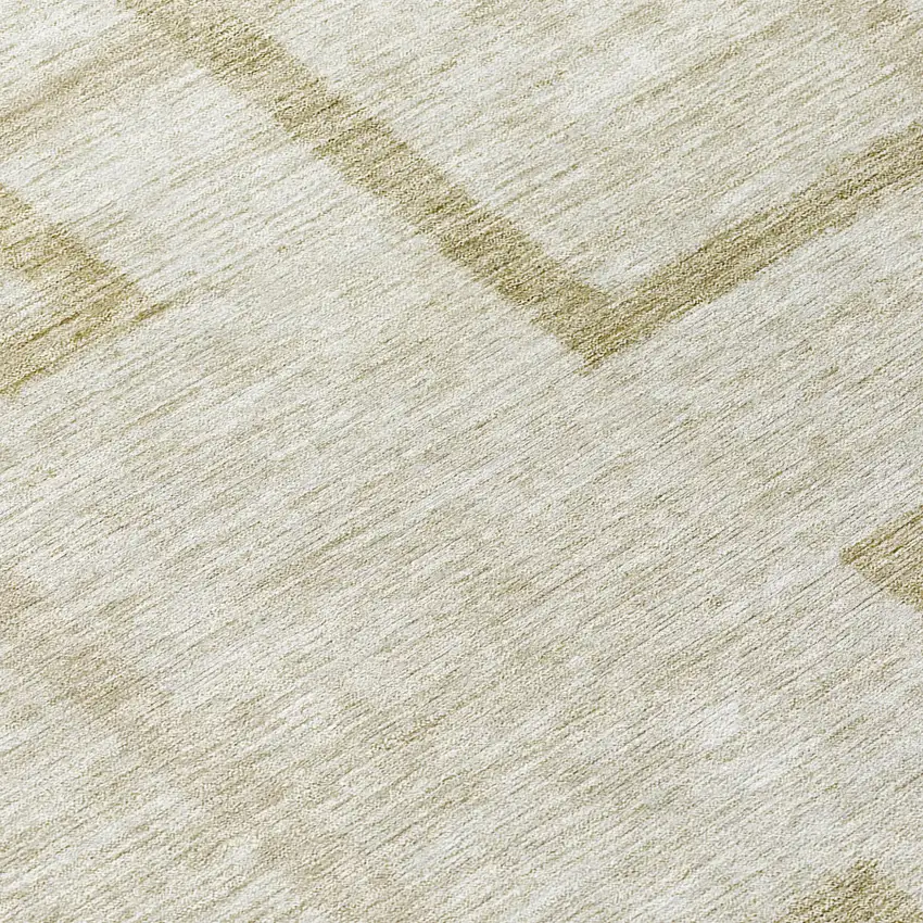 Beige Tan And Taupe Geometric Washable Indoor Outdoor Area Rug Photo 8