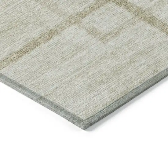 Beige Tan And Taupe Geometric Washable Indoor Outdoor Area Rug Photo 5