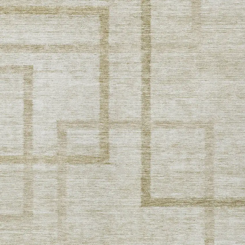 Beige Tan And Taupe Geometric Washable Indoor Outdoor Area Rug Photo 6