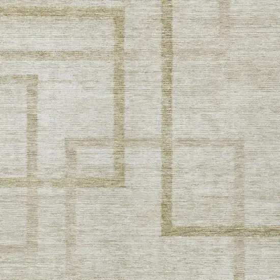 Beige Tan And Taupe Geometric Washable Indoor Outdoor Area Rug Photo 6