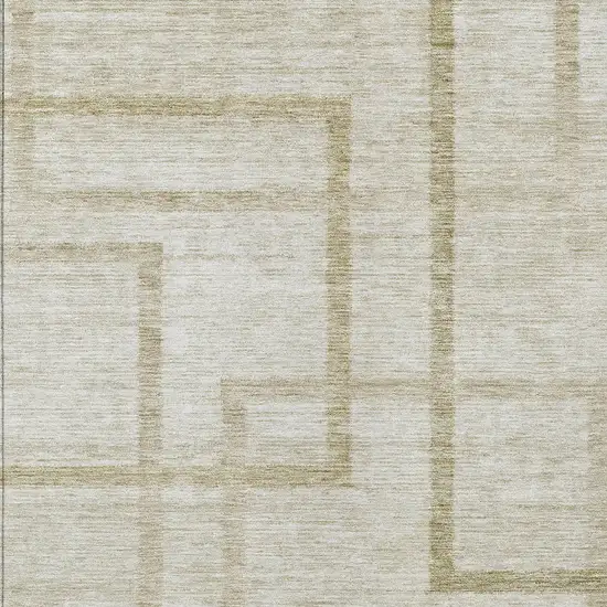 Beige Tan And Taupe Geometric Washable Indoor Outdoor Area Rug Photo 6