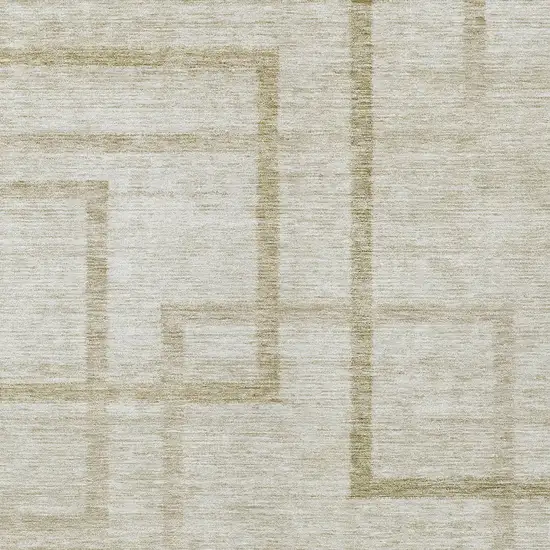 Beige Tan And Taupe Geometric Washable Indoor Outdoor Area Rug Photo 6