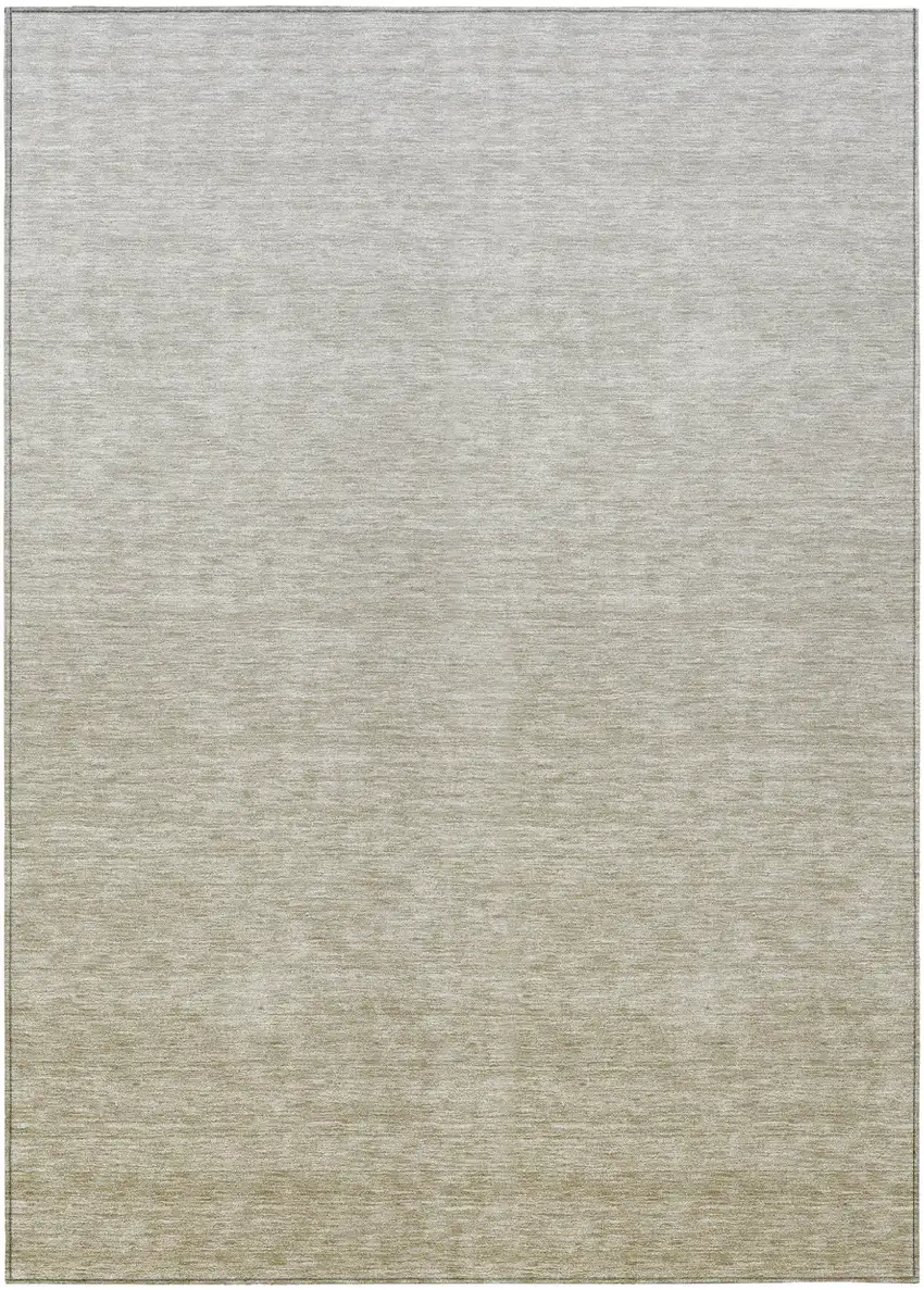Beige Tan And Taupe Ombre Washable Indoor Outdoor Area Rug Photo 2