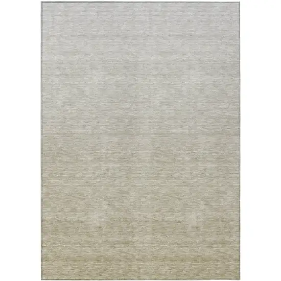Beige Tan And Taupe Ombre Washable Indoor Outdoor Area Rug Photo 2
