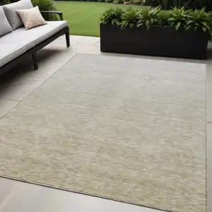 Photo of Beige Tan And Taupe Ombre Washable Indoor Outdoor Area Rug