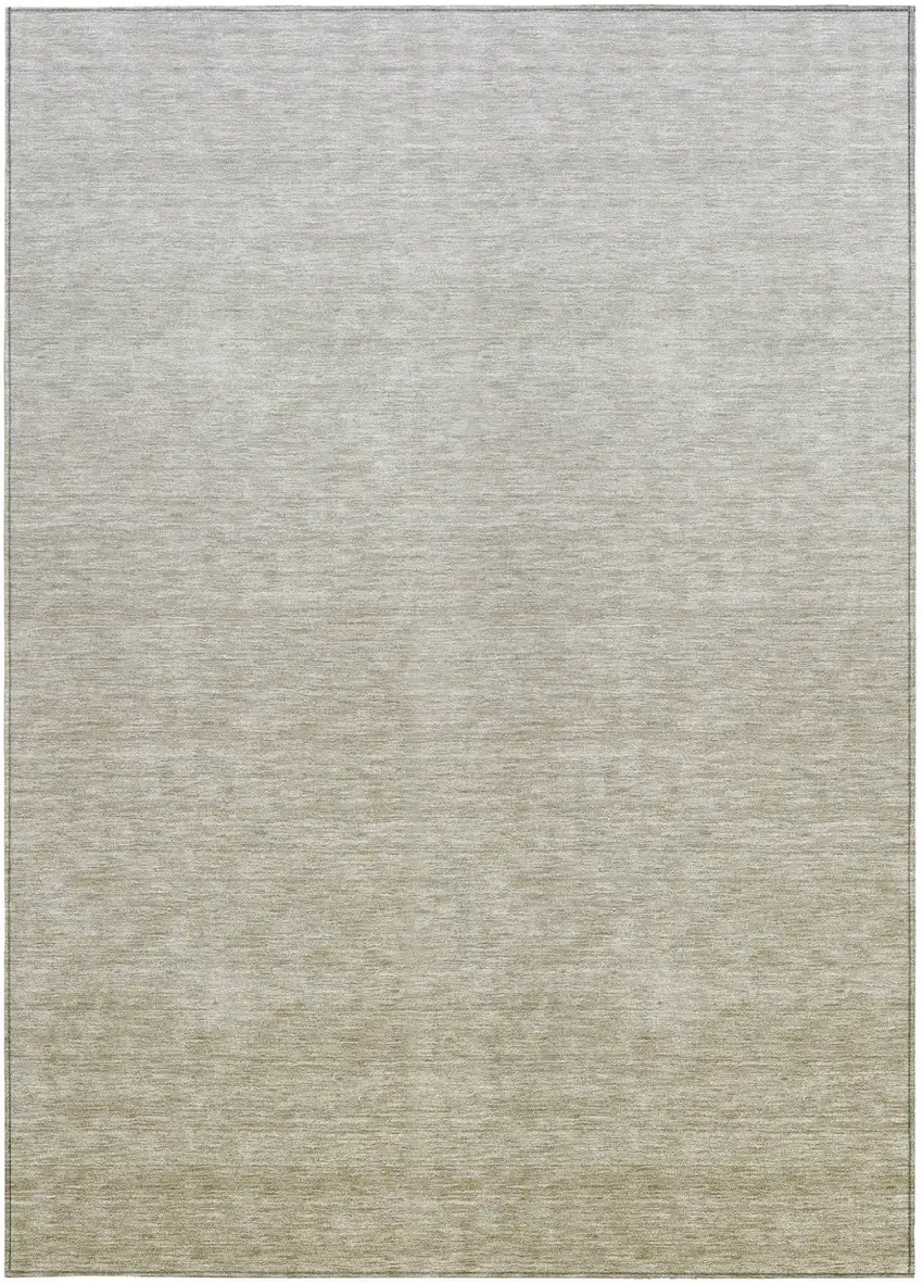 Beige Tan And Taupe Ombre Washable Indoor Outdoor Area Rug Photo 7