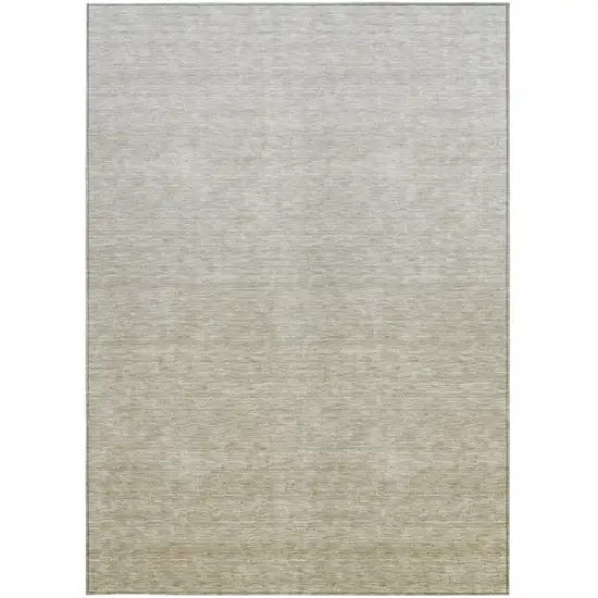 Beige Tan And Taupe Ombre Washable Indoor Outdoor Area Rug Photo 7