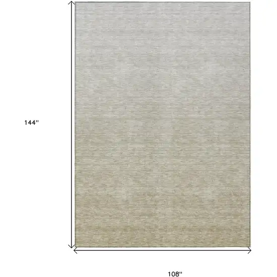 Beige Tan And Taupe Ombre Washable Indoor Outdoor Area Rug Photo 3