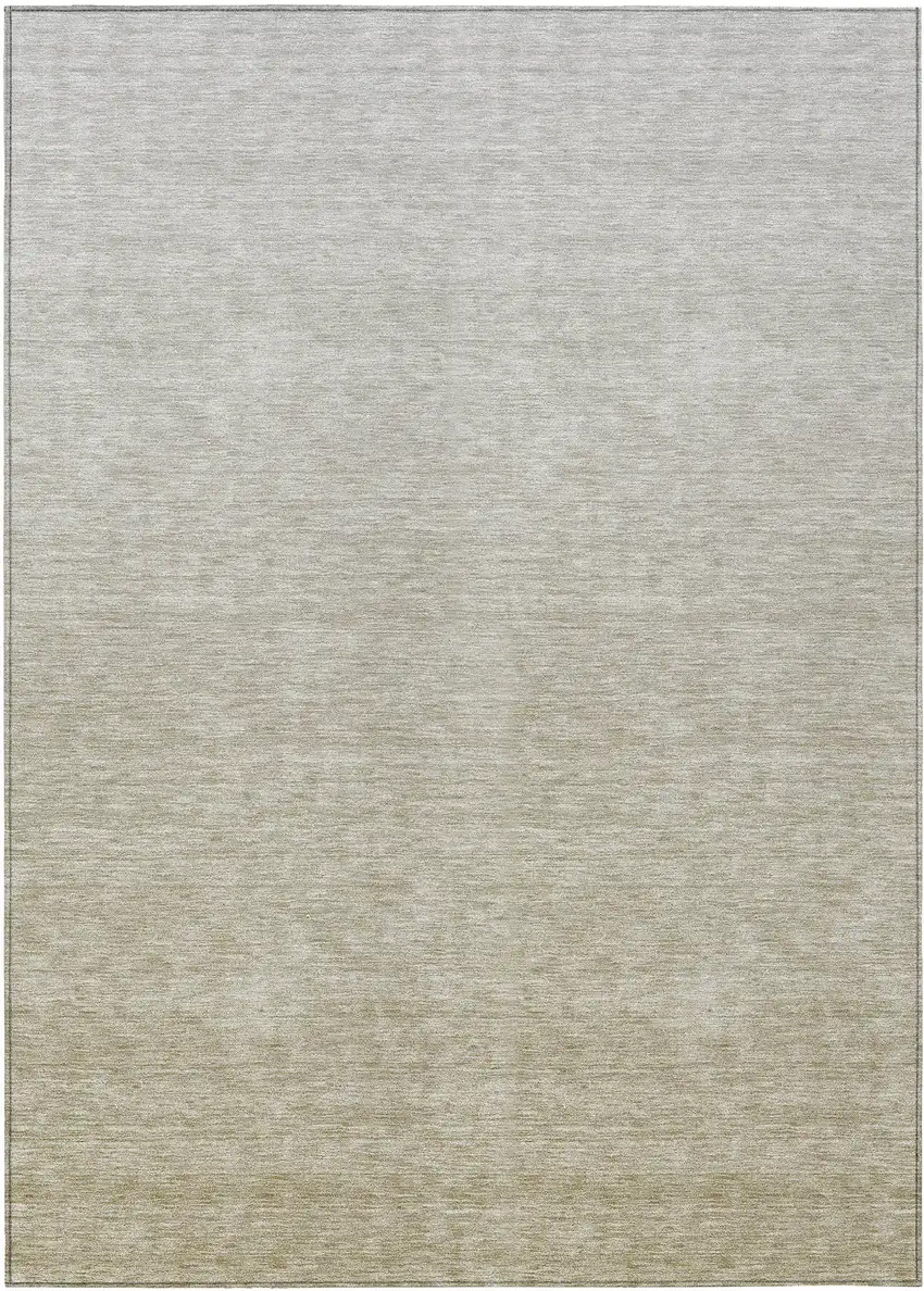 Beige Tan And Taupe Ombre Washable Indoor Outdoor Area Rug Photo 2