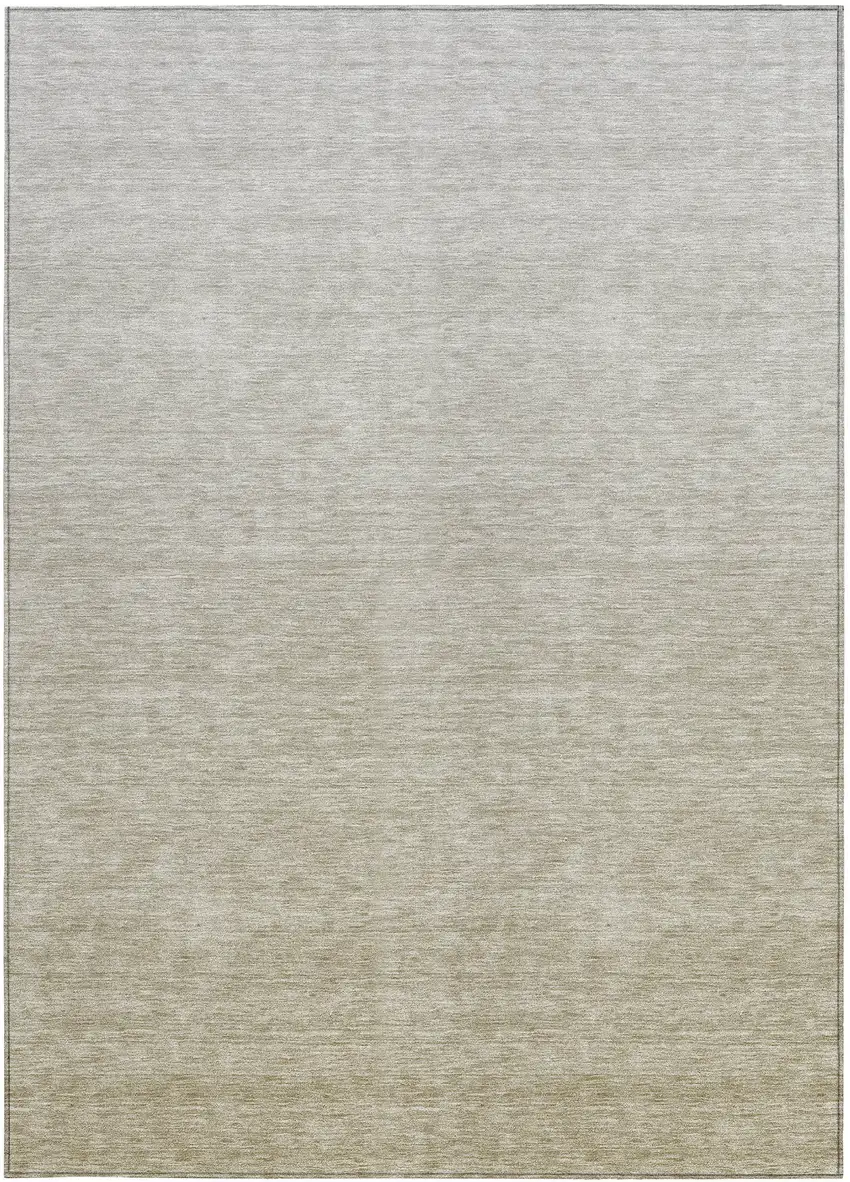 Beige Tan And Taupe Ombre Washable Indoor Outdoor Area Rug Photo 7