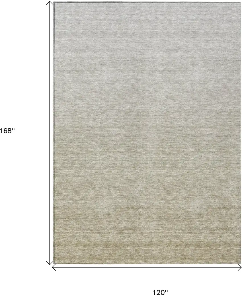 Beige Tan And Taupe Ombre Washable Indoor Outdoor Area Rug Photo 3