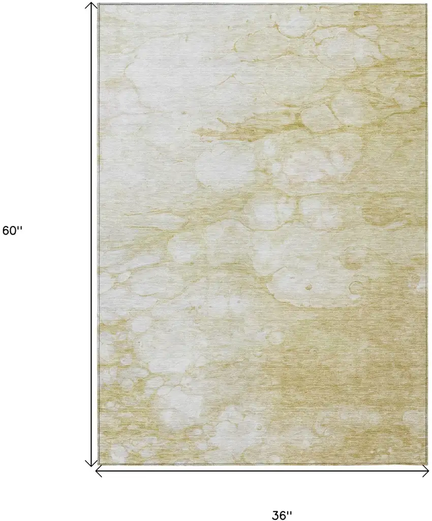 Beige Taupe And Artichoke Green Abstract Washable Indoor Outdoor Area Rug Photo 3