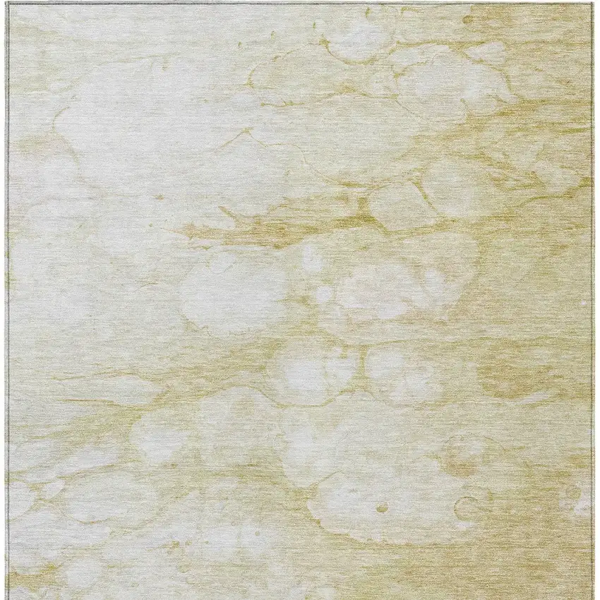 Beige Taupe And Artichoke Green Abstract Washable Indoor Outdoor Area Rug Photo 4