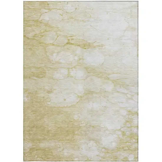 Beige Taupe And Artichoke Green Abstract Washable Indoor Outdoor Area Rug Photo 5
