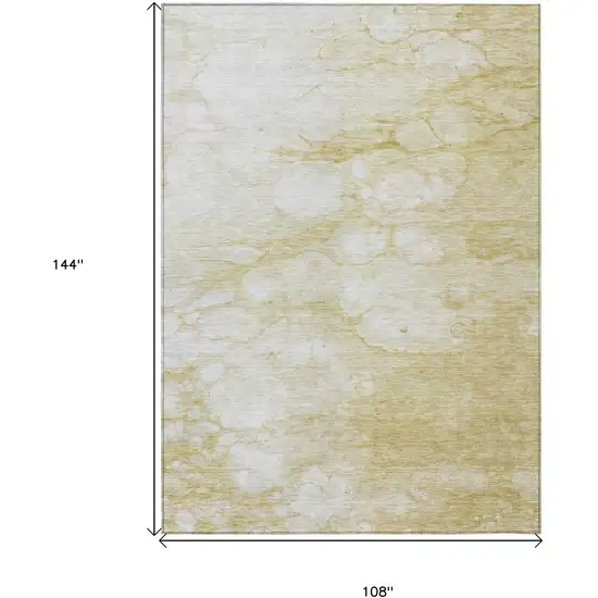 Beige Taupe And Artichoke Green Abstract Washable Indoor Outdoor Area Rug Photo 3