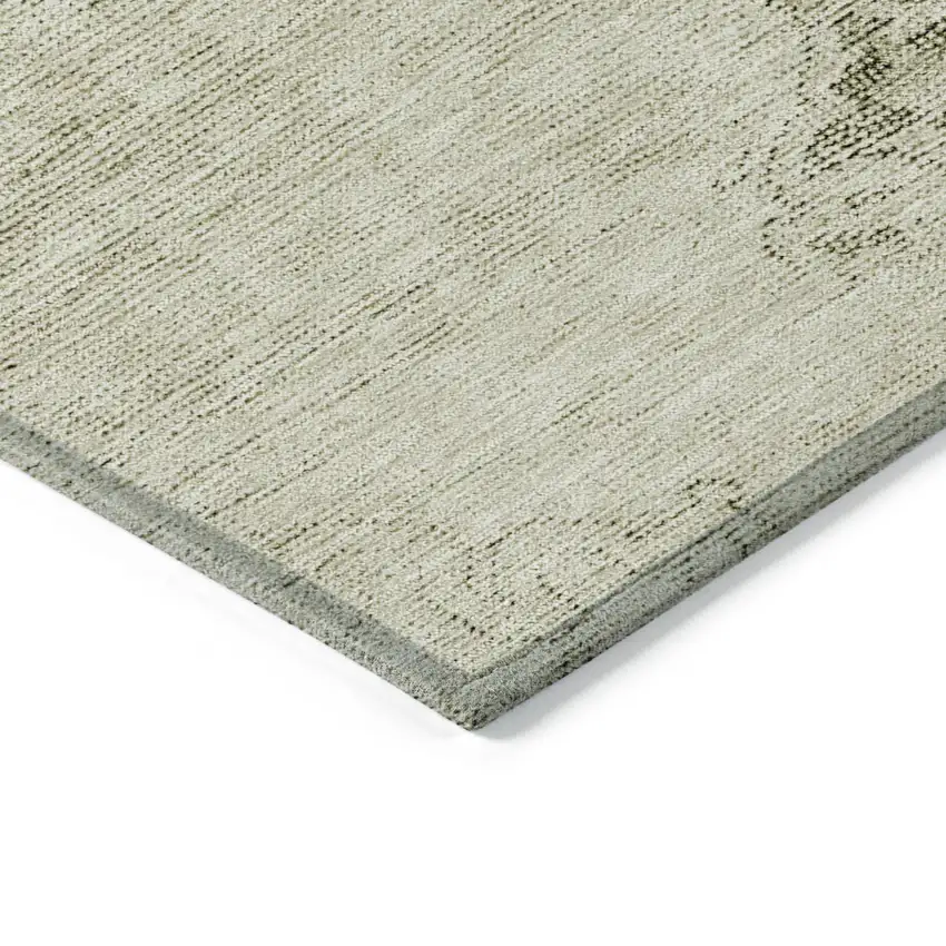 Beige Taupe And Brown Oriental Washable Indoor Outdoor Area Rug Photo 4