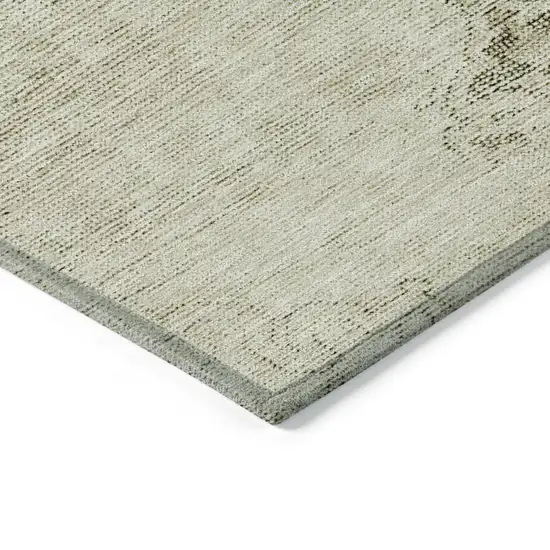 Beige Taupe And Brown Oriental Washable Indoor Outdoor Area Rug Photo 4