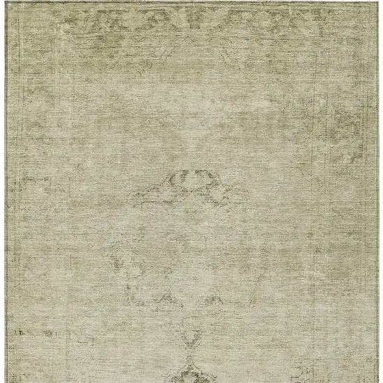 Beige Taupe And Brown Oriental Washable Indoor Outdoor Area Rug Photo 5