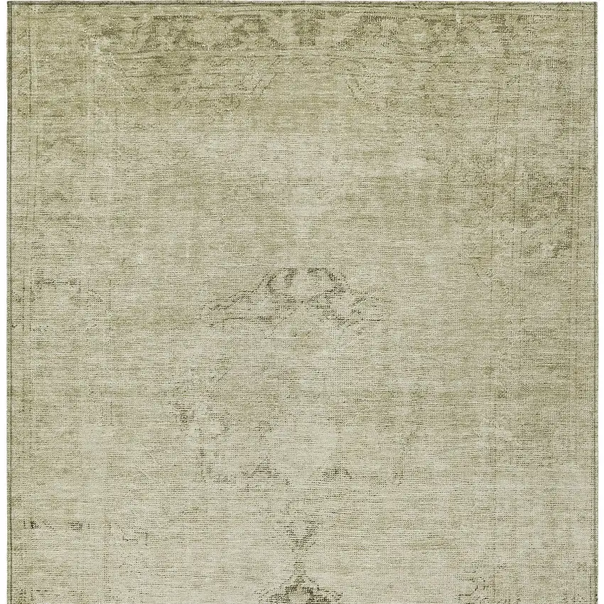 Beige Taupe And Brown Oriental Washable Indoor Outdoor Area Rug Photo 5