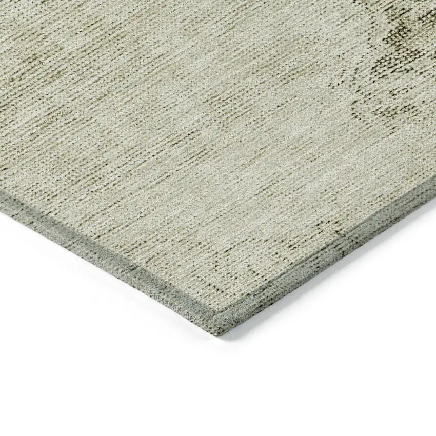 Beige Taupe And Brown Oriental Washable Indoor Outdoor Area Rug Photo 3