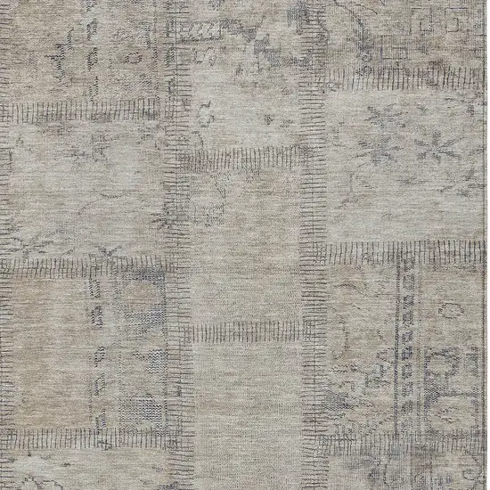 Beige Taupe And Brown Patchwork Washable Indoor Outdoor Area Rug Photo 4