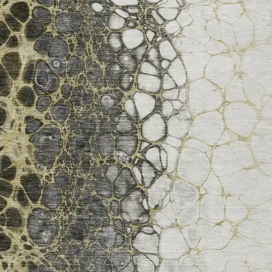 Beige Taupe And Chocolate Abstract Washable Indoor Outdoor Area Rug Photo 6