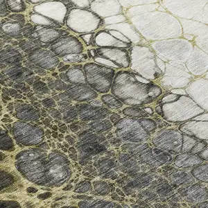 Photo of Beige Taupe And Chocolate Abstract Washable Indoor Outdoor Area Rug