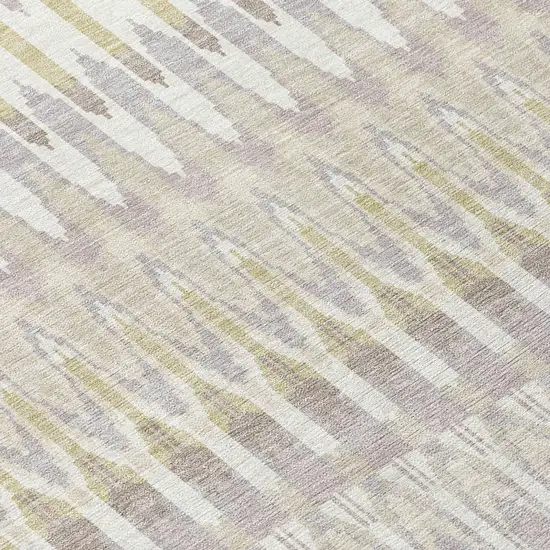 Beige Taupe And Gold Southwestern Washable Indoor Outdoor Area Rug Photo 6