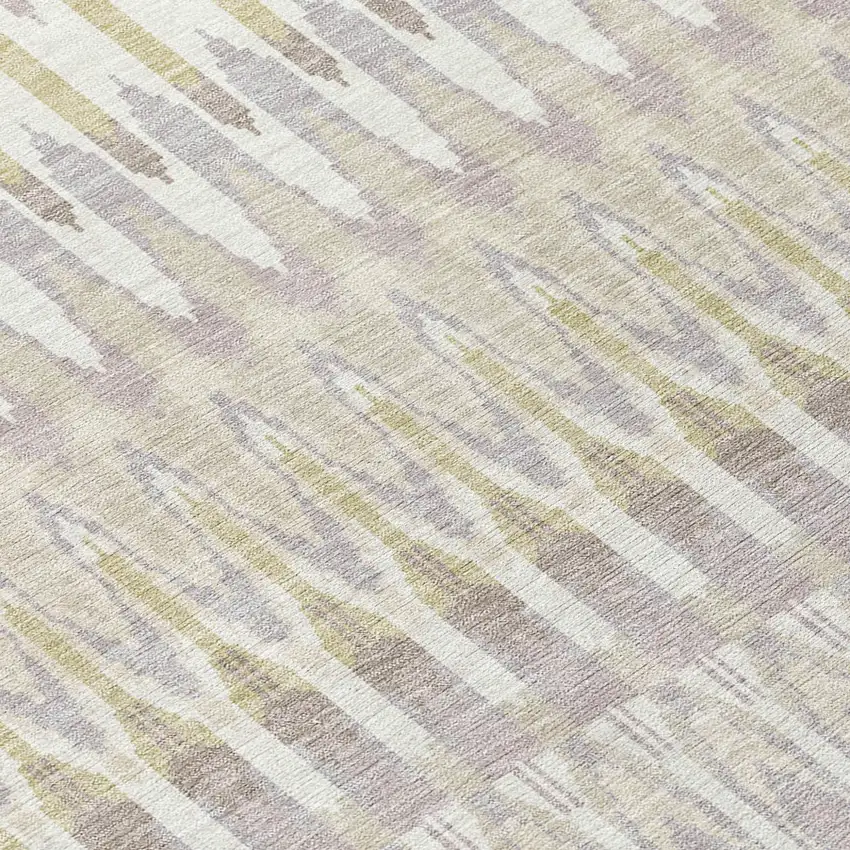 Beige Taupe And Gold Southwestern Washable Indoor Outdoor Area Rug Photo 6