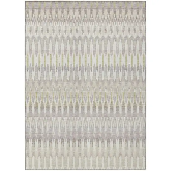 Beige Taupe And Gold Southwestern Washable Indoor Outdoor Area Rug Photo 2