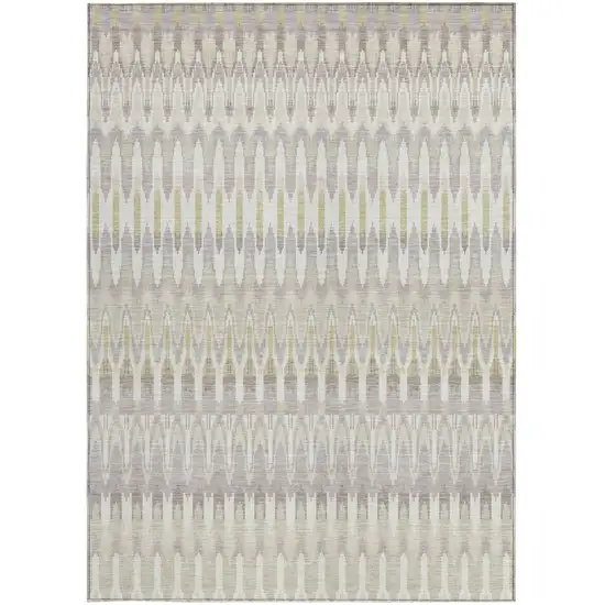 Beige Taupe And Gold Southwestern Washable Indoor Outdoor Area Rug Photo 7