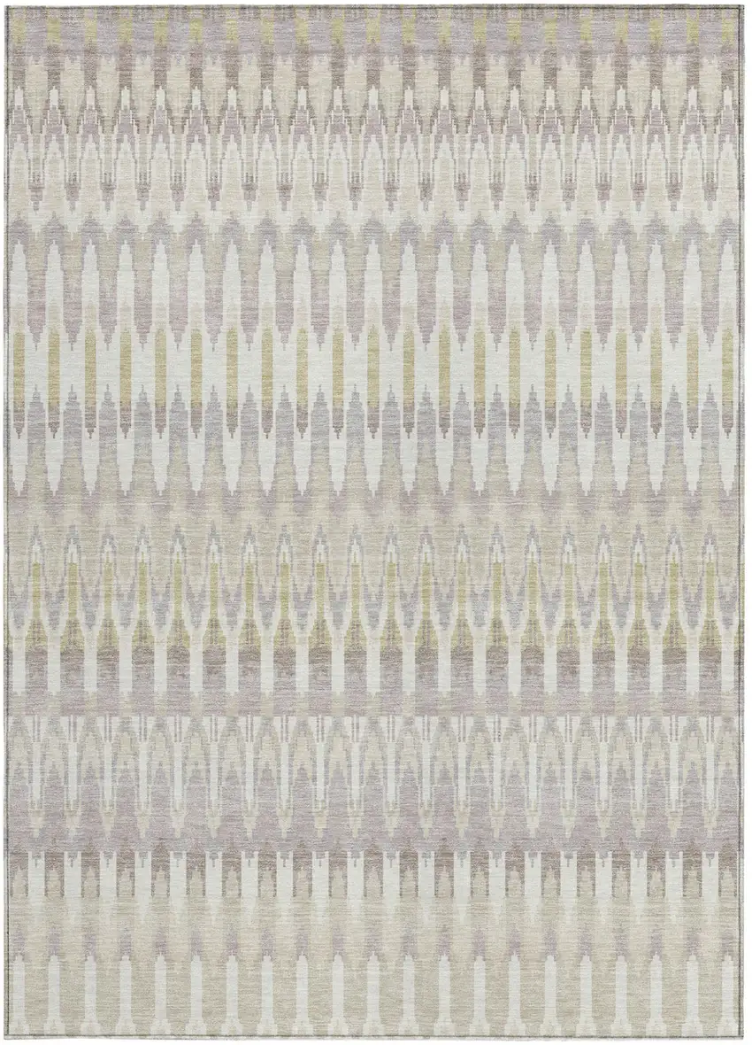Beige Taupe And Gold Southwestern Washable Indoor Outdoor Area Rug Photo 7