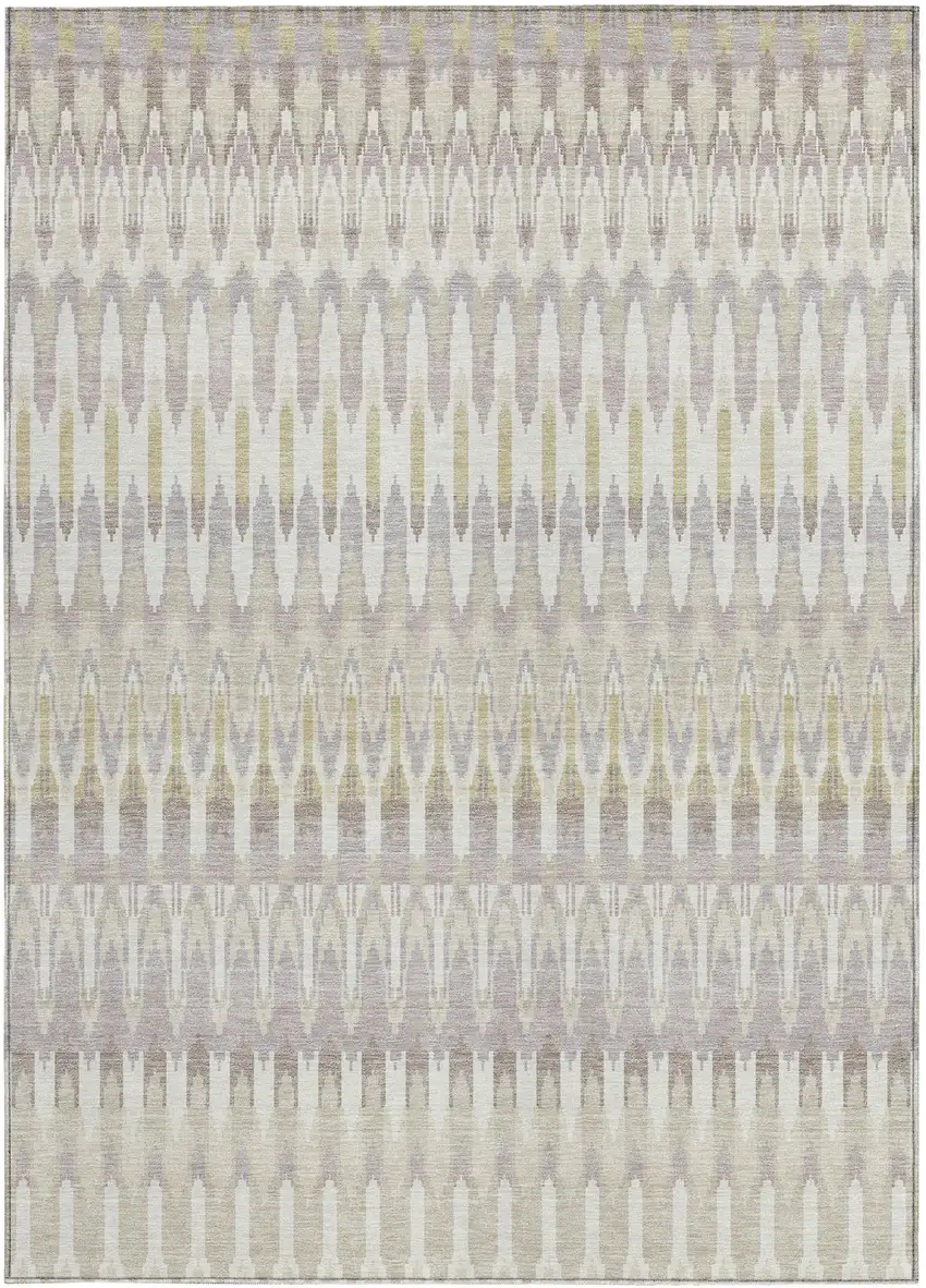 Beige Taupe And Gold Southwestern Washable Indoor Outdoor Area Rug Photo 8
