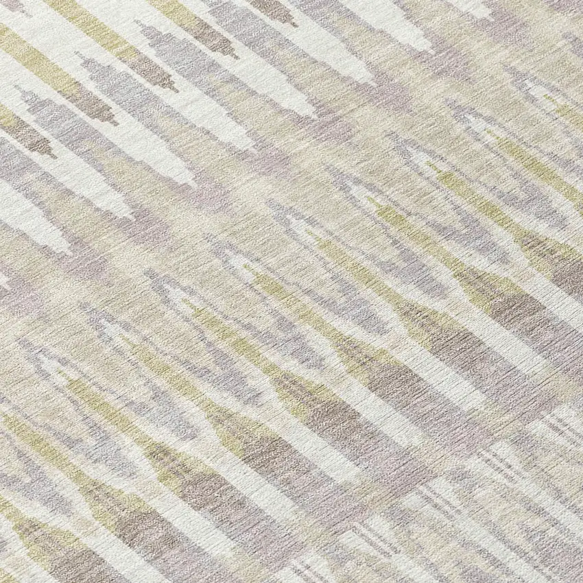 Beige Taupe And Gold Southwestern Washable Indoor Outdoor Area Rug Photo 6