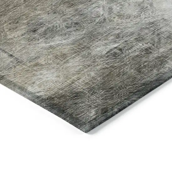 Beige Taupe And Gray Abstract Washable Indoor Outdoor Area Rug Photo 4