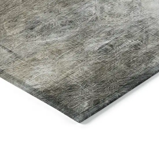 Beige Taupe And Gray Abstract Washable Indoor Outdoor Area Rug Photo 4