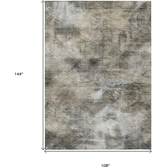 Beige Taupe And Gray Abstract Washable Indoor Outdoor Area Rug Photo 9