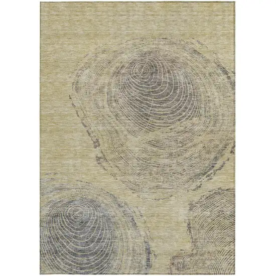 Beige Taupe And Gray Abstract Washable Indoor Outdoor Area Rug Photo 6