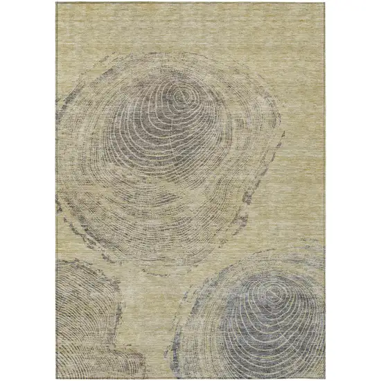 Beige Taupe And Gray Abstract Washable Indoor Outdoor Area Rug Photo 1