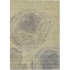 Photo of Beige Taupe And Gray Abstract Washable Indoor Outdoor Area Rug