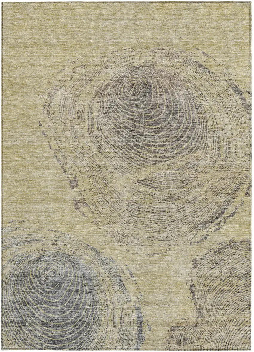 Beige Taupe And Gray Abstract Washable Indoor Outdoor Area Rug Photo 5