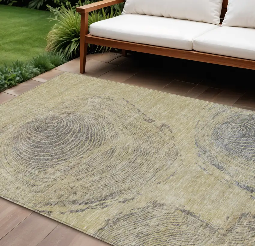 Beige Taupe And Gray Abstract Washable Indoor Outdoor Area Rug Photo 1