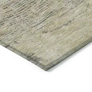 Photo of Beige Taupe And Gray Abstract Washable Indoor Outdoor Area Rug