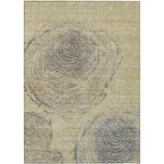 Beige Taupe And Gray Abstract Washable Indoor Outdoor Area Rug Photo 1